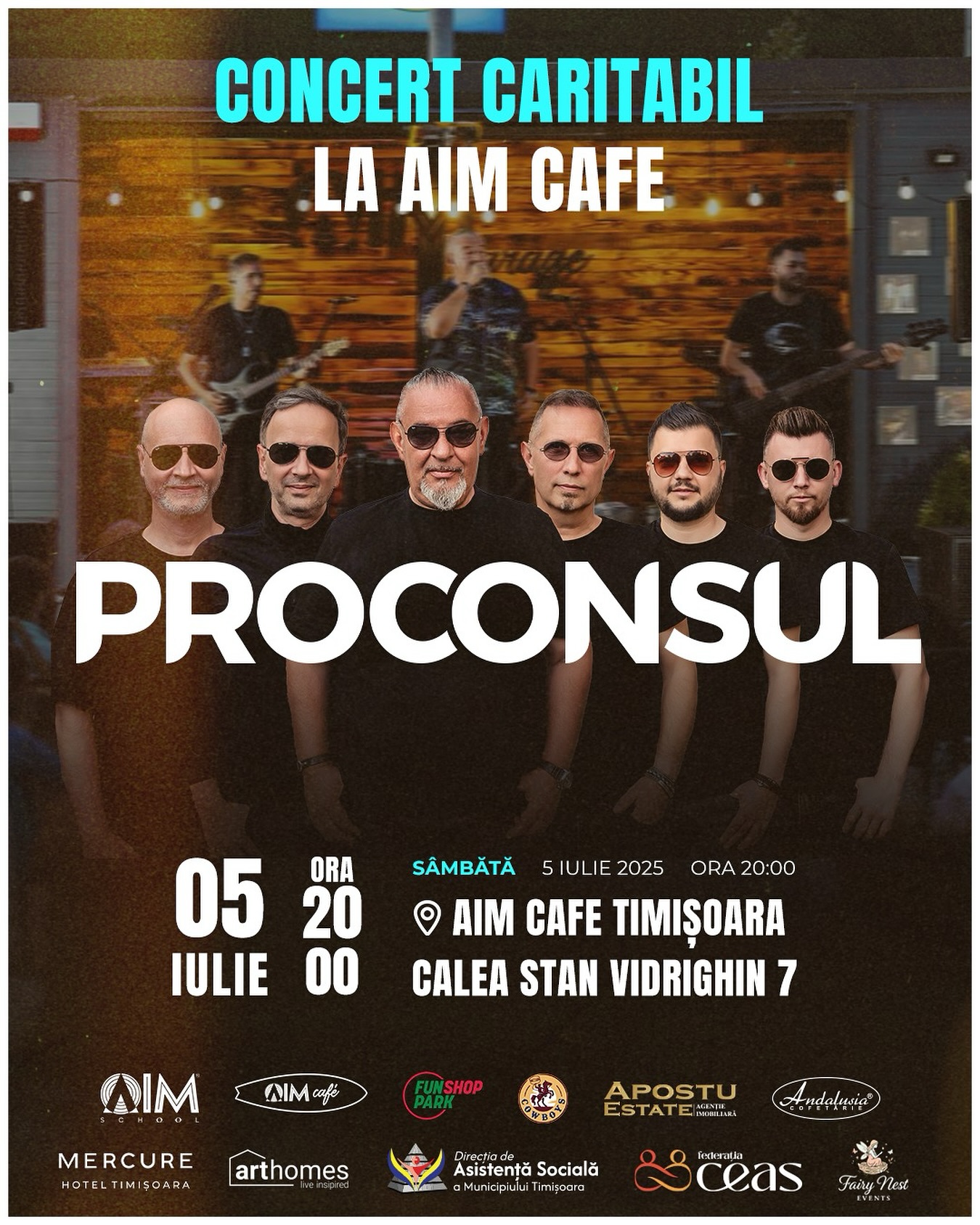 Concert caritabil cu Proconsul la AIM Cafe – O seară de muzică și solidaritate