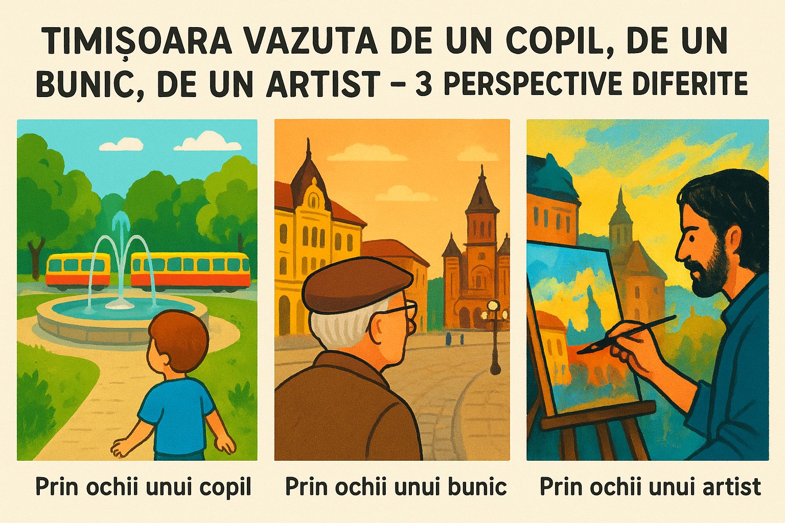 Timișoara văzută de un copil, de un bunic, de un artist – 3 perspective diferite