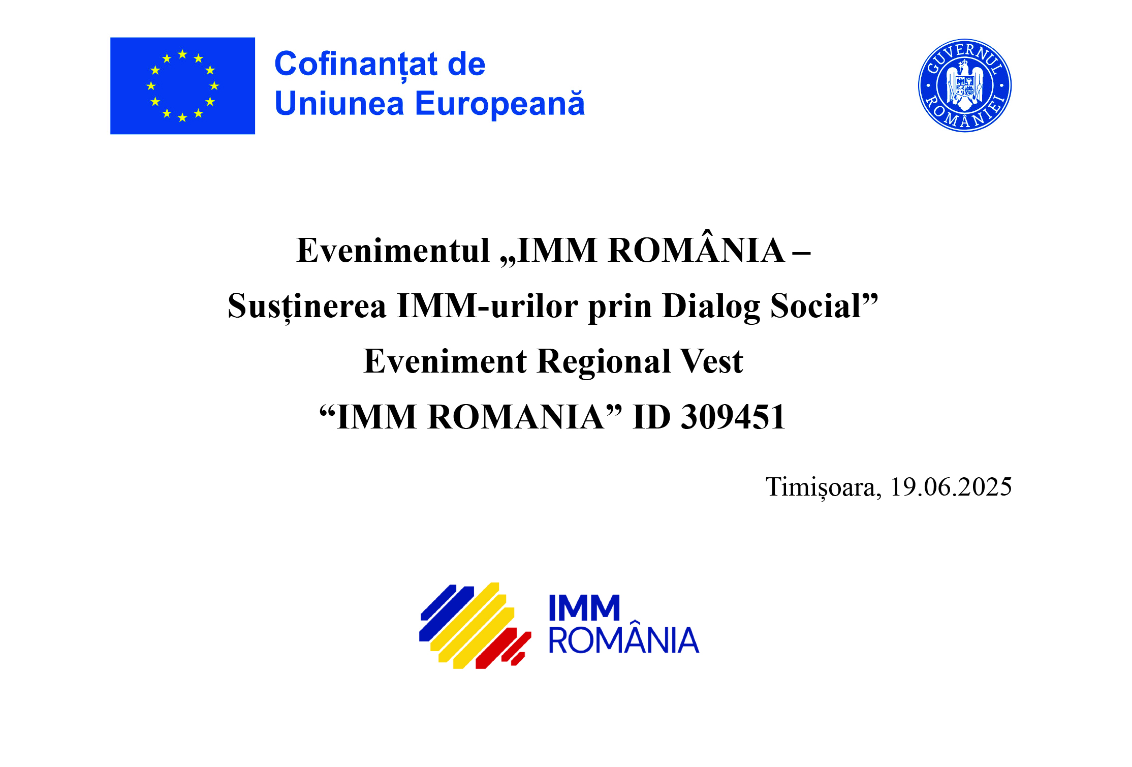 IMM ROMÂNIA – Susținerea IMM-urilor prin Dialog Social