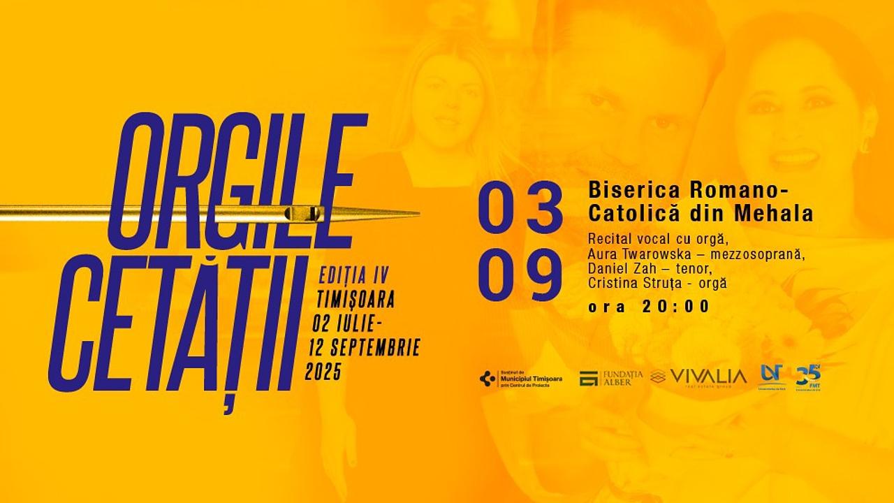Recital vocal cu orgă / Aura Twarowska mezzosoprană, Daniel Zah tenor, Cristina Struța orgă